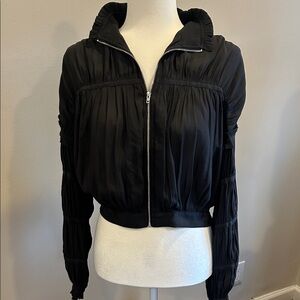 NEW Black Lightweight Zip-Front Women's Bomber Jacket